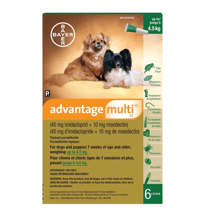 Advantage Multi 10 Topical Solution For Dogs Under 4.5 Kg (Green) - Pets Drug Mart