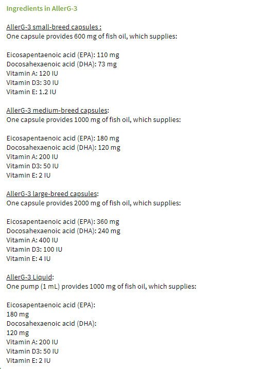 Aller - G 3 Omega - 3 Capsule Supplement For Medium Dogs - Pets Drug Mart