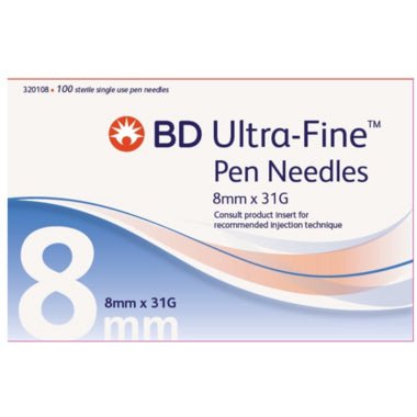 BD Ultra - Fine Pen Needle 8 mm 31 G 100 Pack - Pets Drug Mart