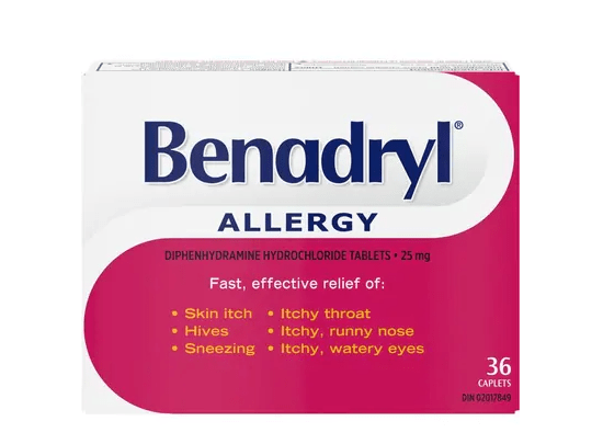 Benadryl (diphenhydramine hydrochloride) Caplets - Pets Drug Mart