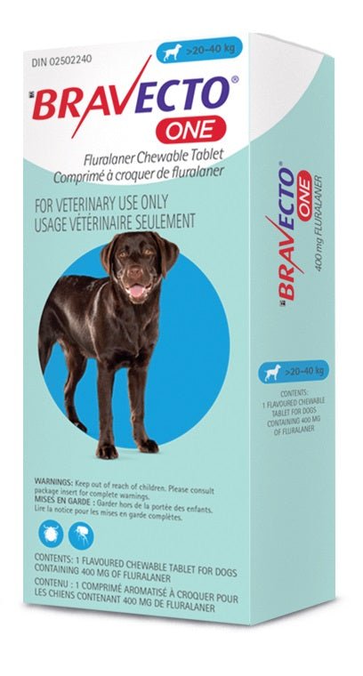 Bravecto 1 - Month Chews For Dogs 20.1 to 40 Kg (Blue) - Pets Drug Mart