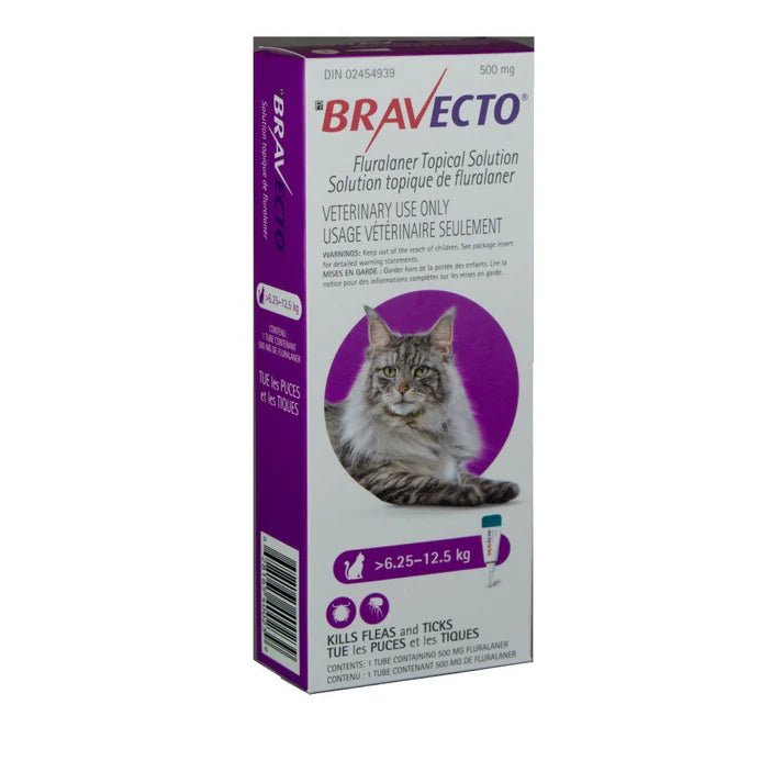 Bravecto Topical Solution For Cats 6.26 To 12.47 Kg (Violet) - Pets Drug Mart