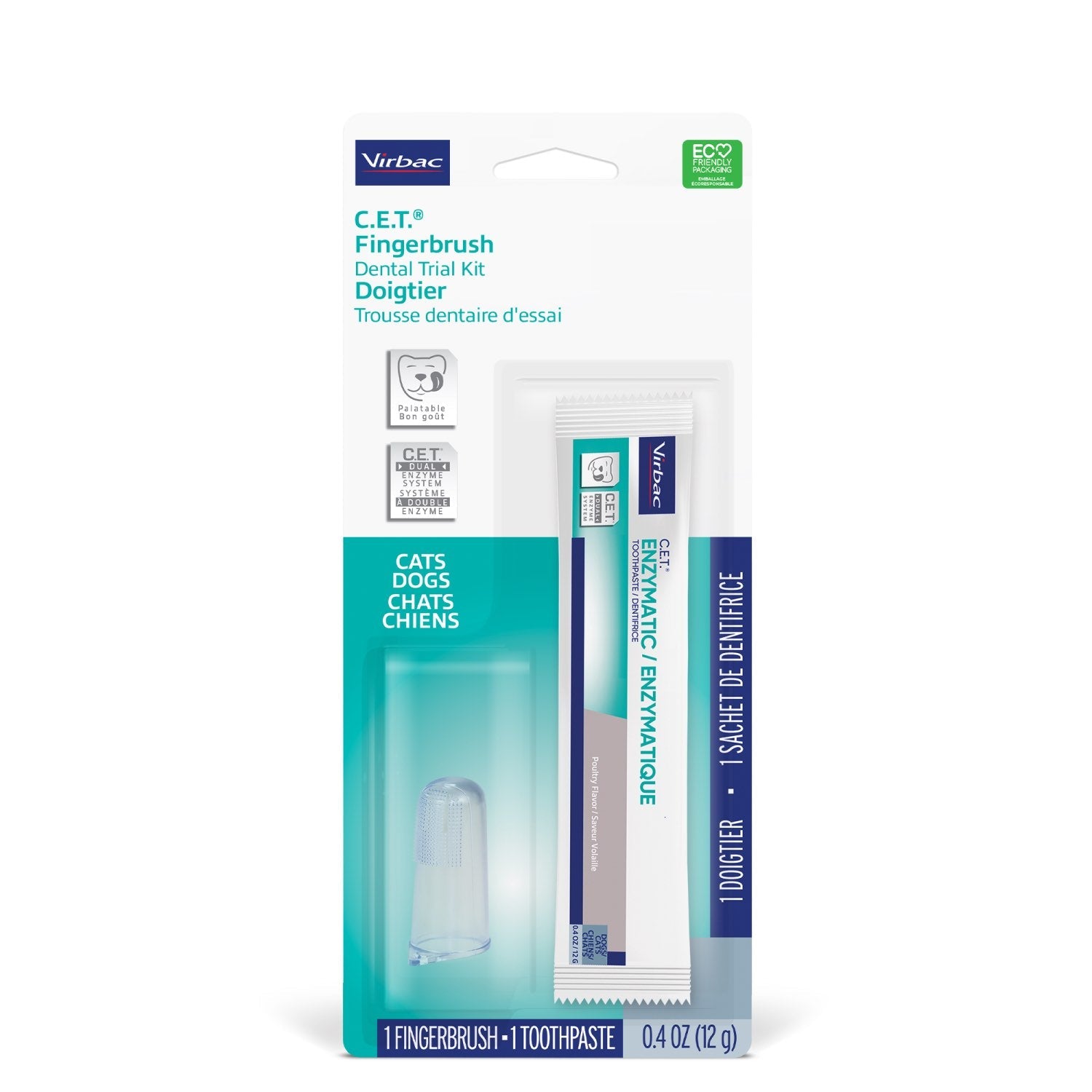 C.E.T Fingerbrush Dental Trial Kit With 12g Toothpaste - Pets Drug Mart