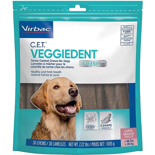 C.E.T VeggieDent FR3SH Tartar Control Chews for Dogs 30 Count - Pets Drug Mart