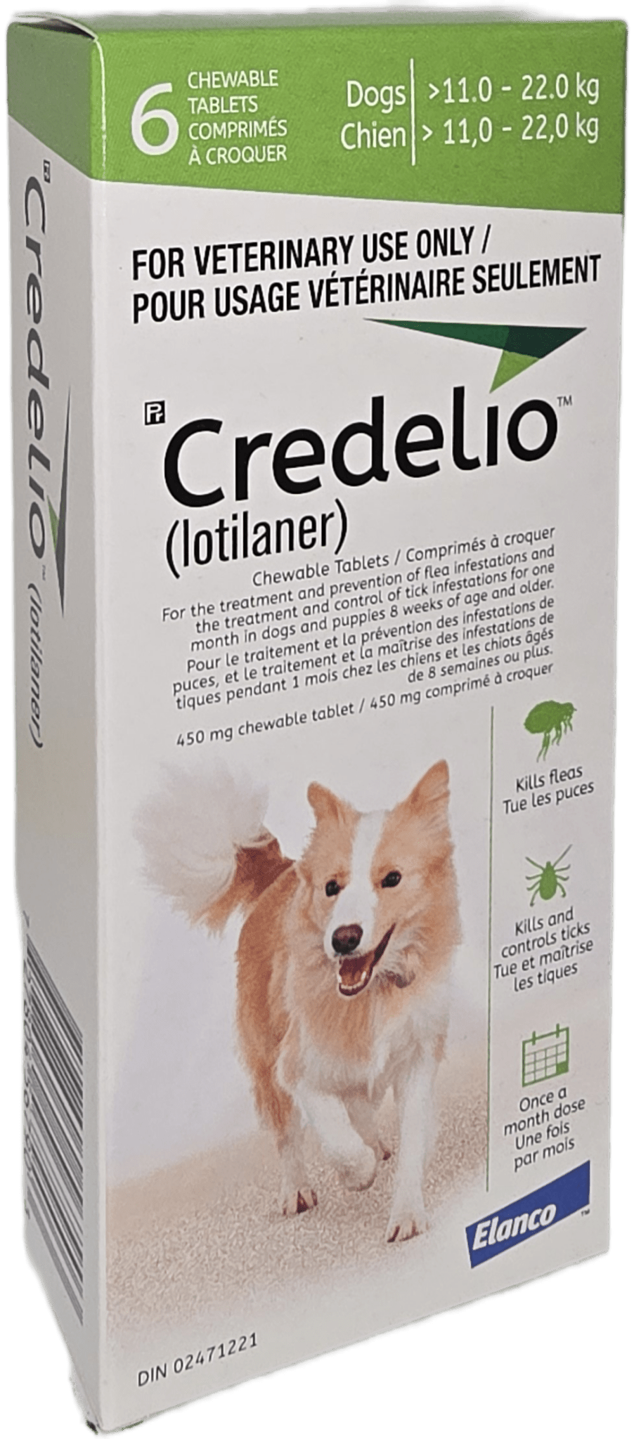 Credelio (lotilaner) Chewable Tablet For Dogs 11 To 22 Kg (Green) - Pets Drug Mart