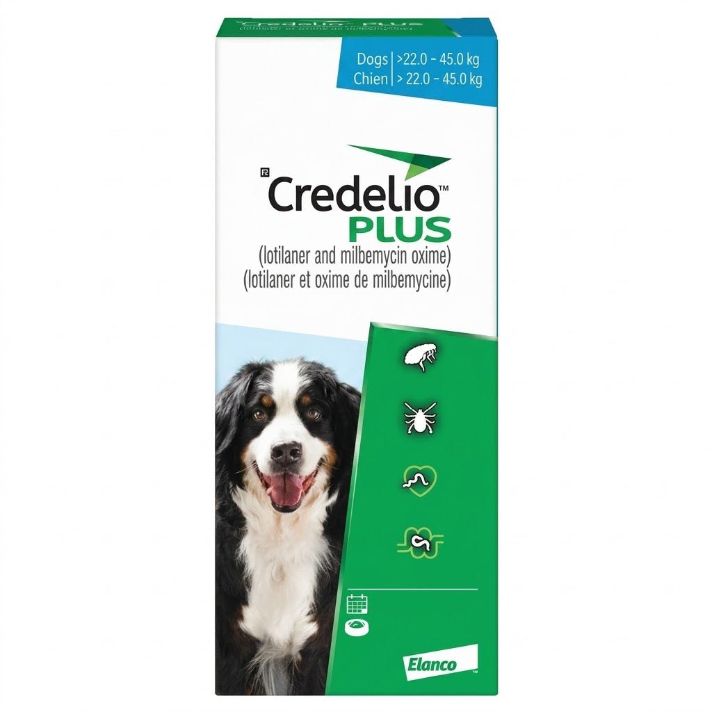 Credelio Plus (lotilaner/milbemycin oxime) Chewable Tablet For Dogs 22.1 To 45 Kg (Blue) - Pets Drug Mart