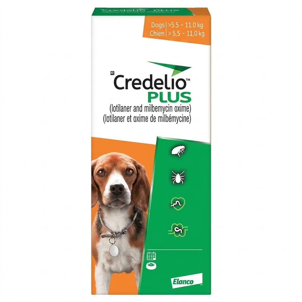 Credelio Plus (lotilaner/milbemycin oxime) Chewable Tablet For Dogs 5.6 To 11 Kg (Orange) - Pets Drug Mart