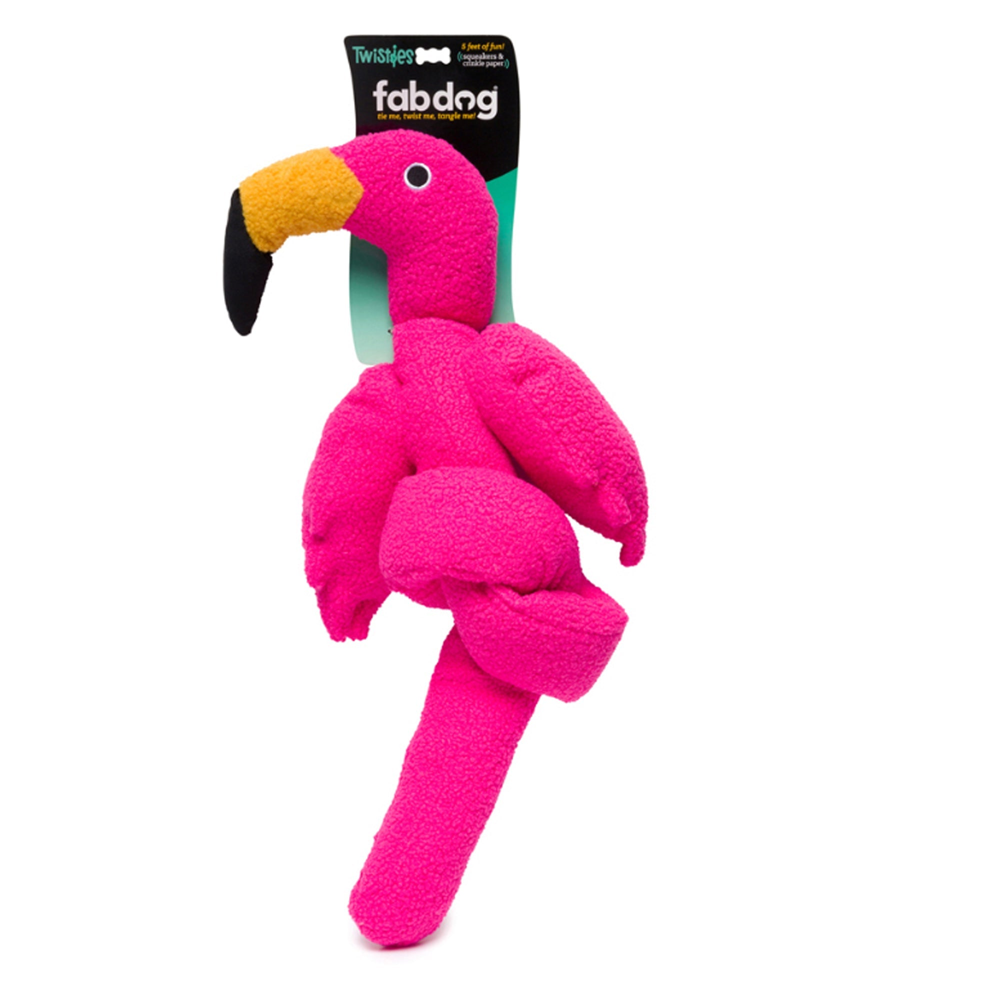 FabDog Twisty Flamingo Plush Dog Toy - Pets Drug Mart
