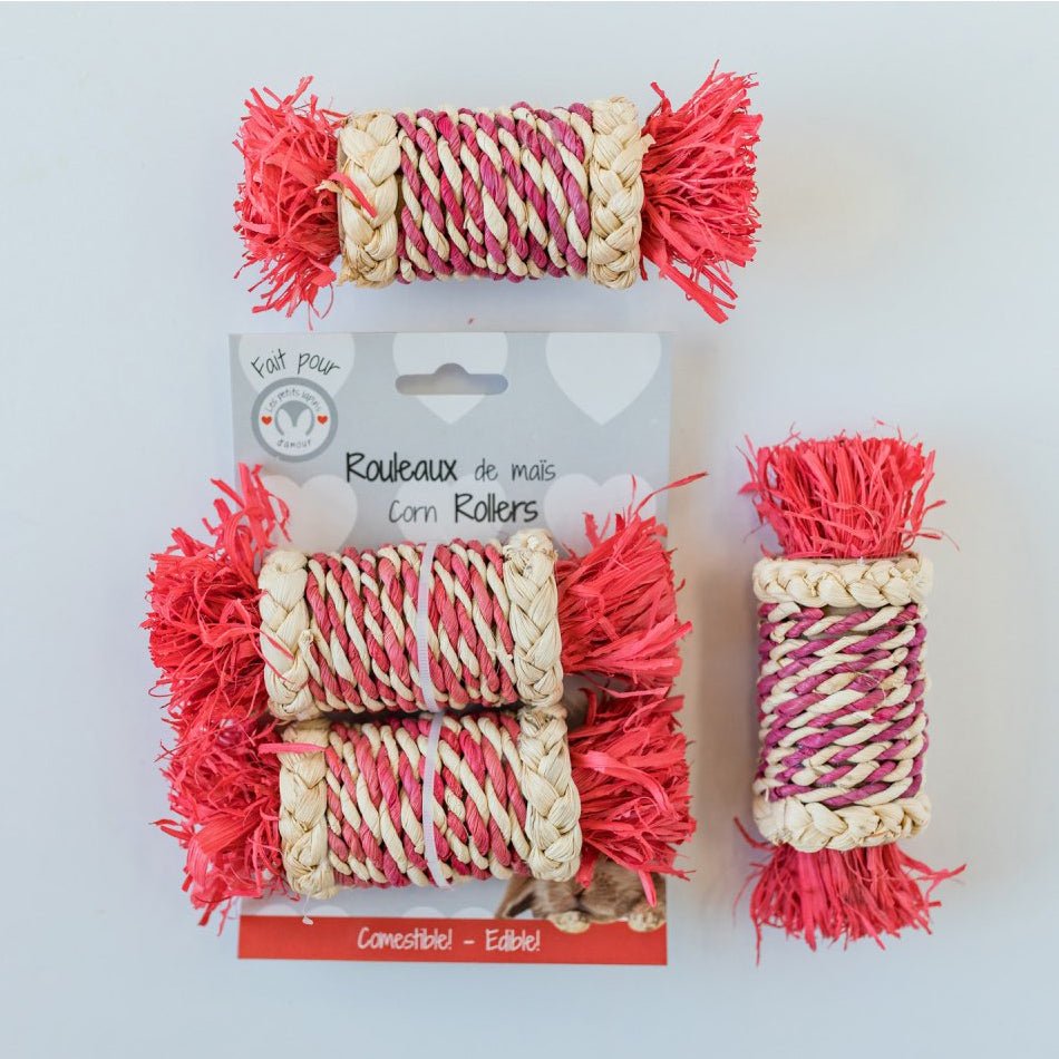 Les Petits Lapins d'Amour Edible Toy For Rabbits Corn Rollers 2 Count - Pets Drug Mart