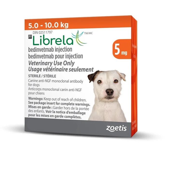 Librela (bedinvetmab) 5 mg/mL Injectable for Dogs 5 to 10 kg (Orange) - Pets Drug Mart