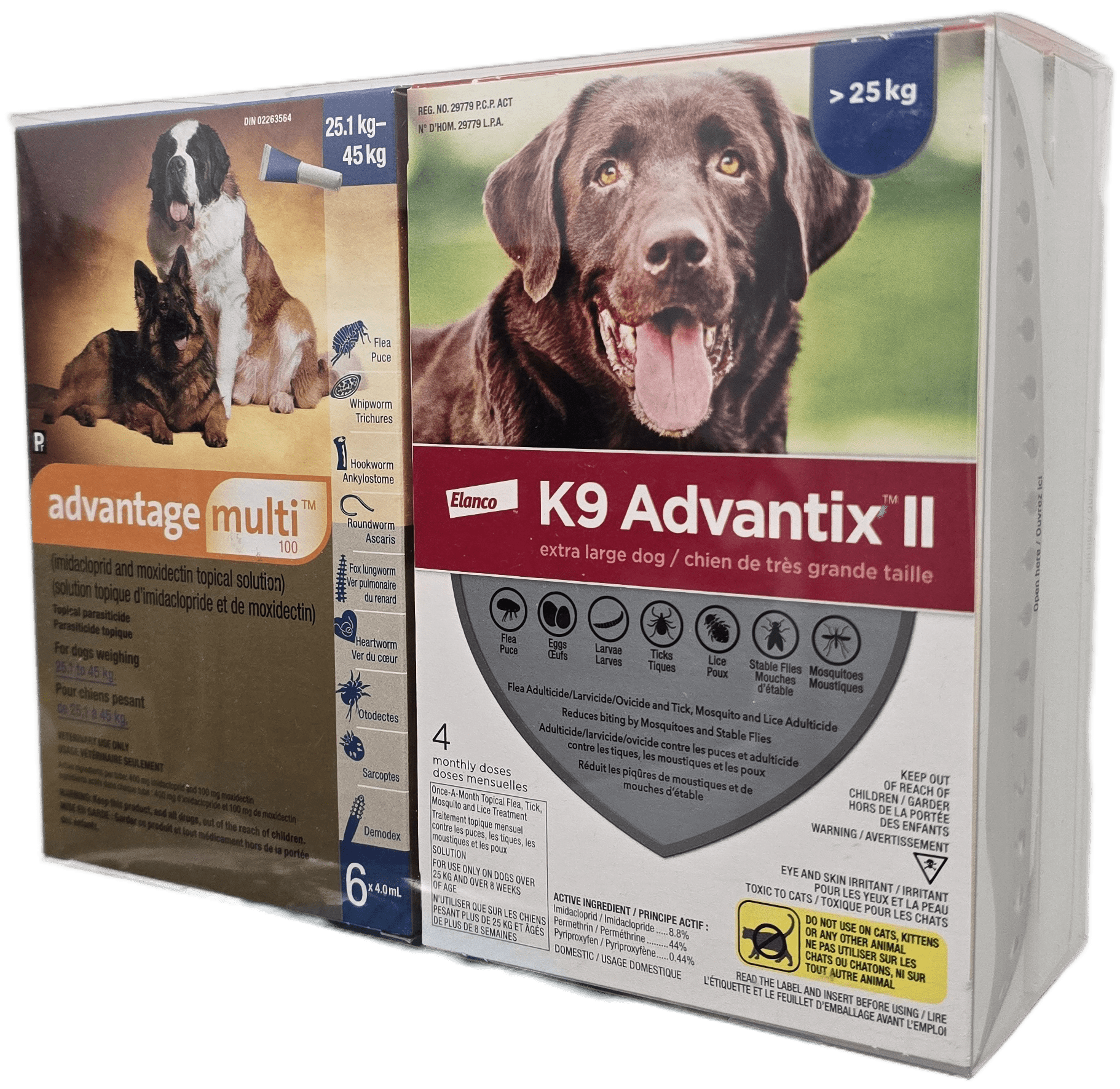 Multi - Duo PLUS Advantage Multi 100 (6 dose) & K9 Advantix II (2 x 4 dose) For Dogs 25.1 To 45 Kg (Blue) - Pets Drug Mart