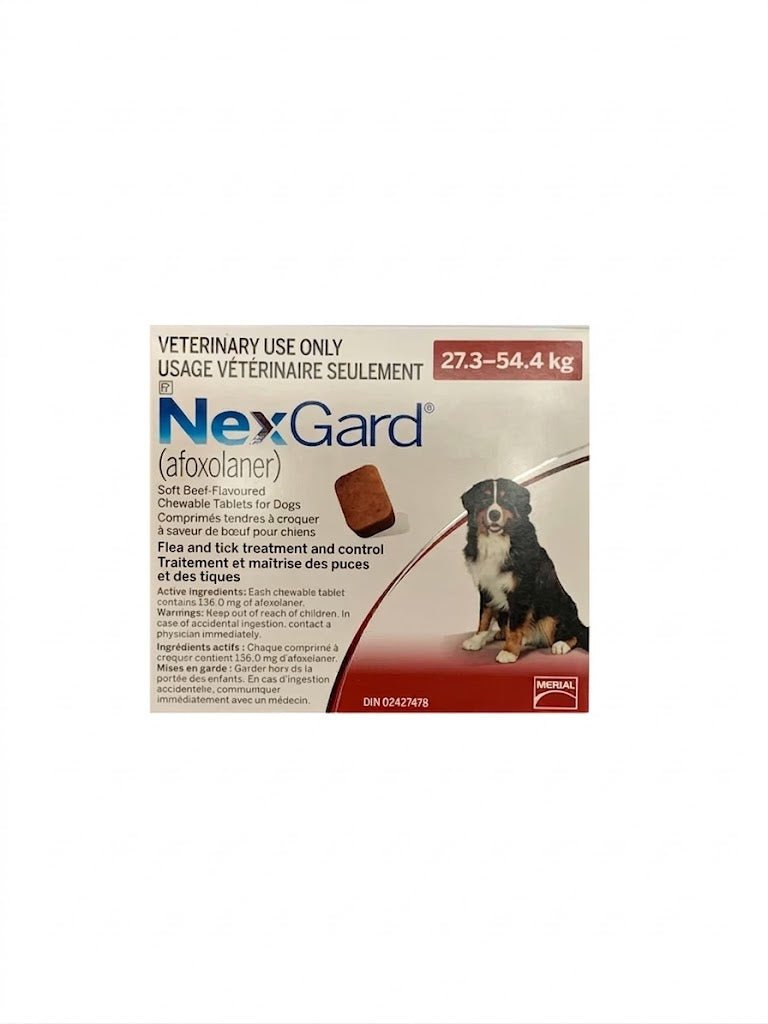 NexGard (afoxolaner) Chewable Tablet For Dogs 27.3 To 54.4 Kg (Red) - Pets Drug Mart