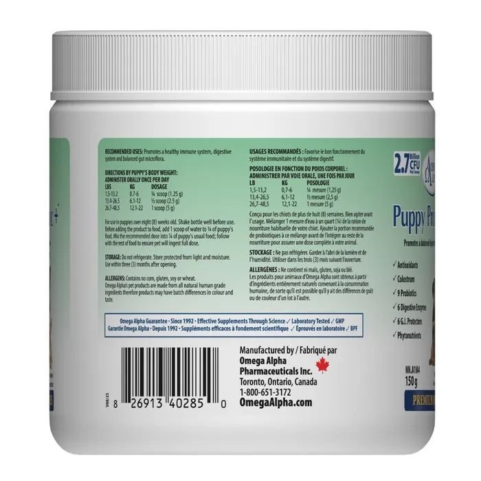 Omega Alpha Puppy Probiotics+ - Pets Drug Mart