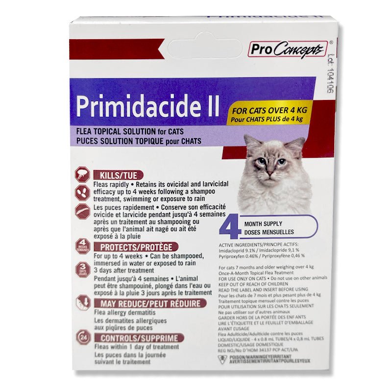 Primidacide II Topical Flea Treatment For Cats Over 4 Kg - Pets Drug Mart