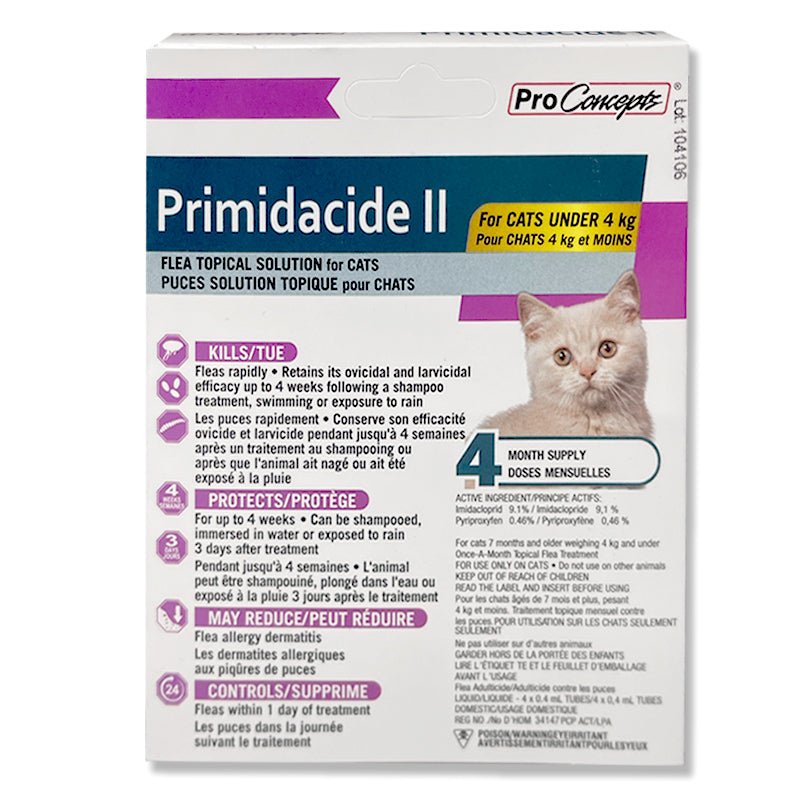 Primidacide II Topical Flea Treatment For Cats Under 4 Kg - Pets Drug Mart