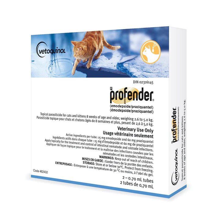 Profender Topical Solution For Cats 2.6 To 5 Kg (Blue) - Pets Drug Mart