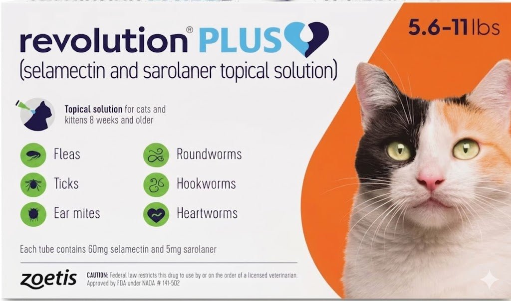 Revolution Plus (selamectin & sarolaner) For Cats & Kittens 2.6 To 5 Kg (Orange) - Pets Drug Mart