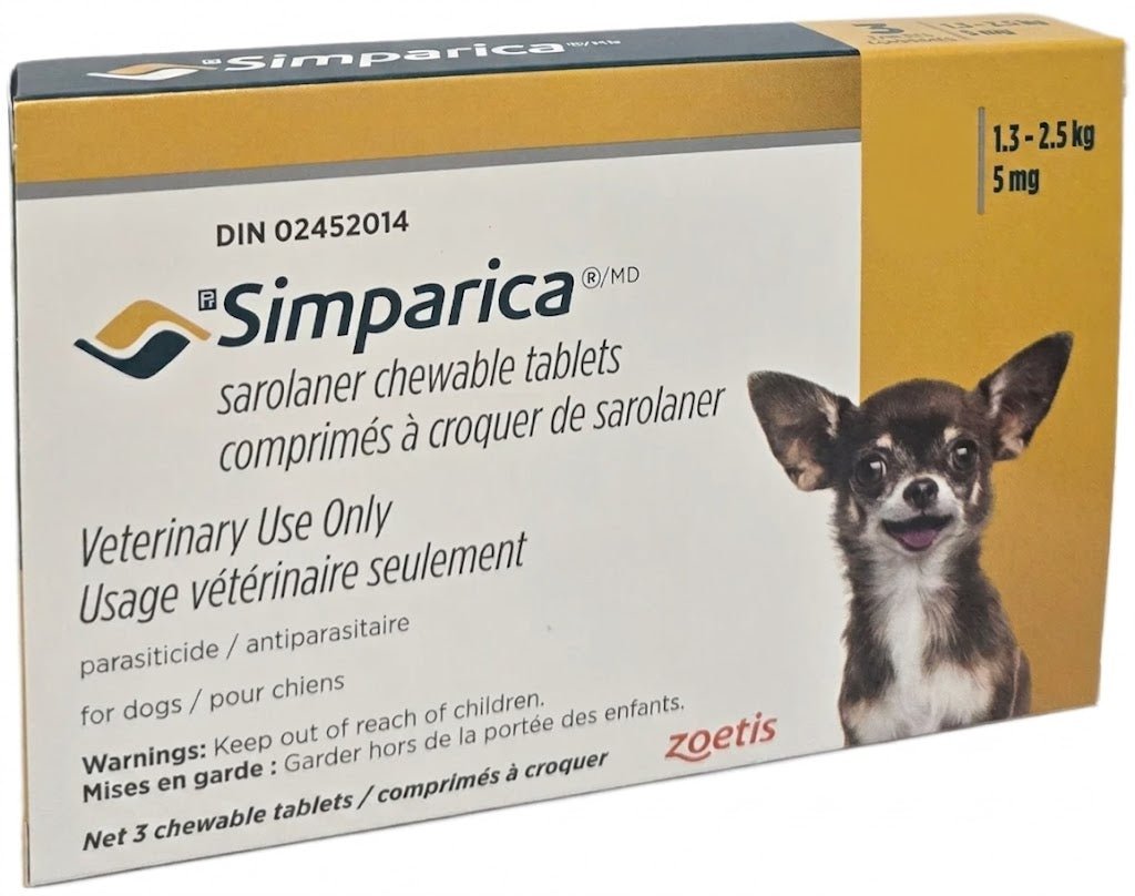 Simparica Chewable Tablet For Dogs 1.3 To 2.5 Kg (Yellow) - Pets Drug Mart