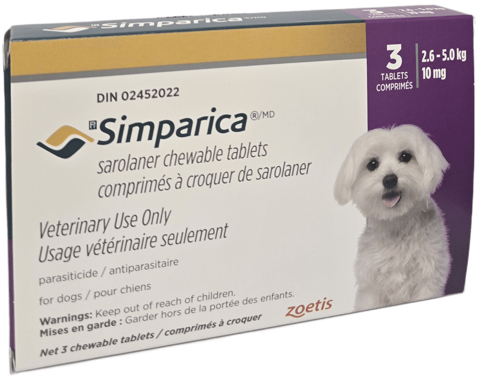 Simparica Chewable Tablet For Dogs 2.6 To 5 Kg (Purple) - Pets Drug Mart