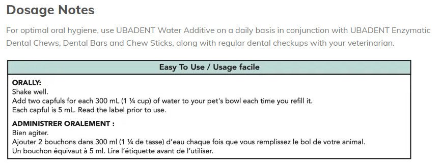 UbaDent Dental Water Additive - Pets Drug Mart