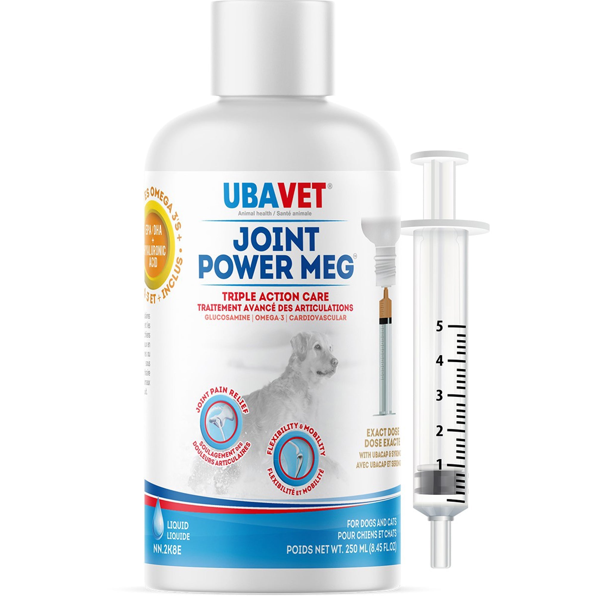 UbaVet Joint Power Meg Glucosamine HCL and Omega - 3 Liquid - Pets Drug Mart