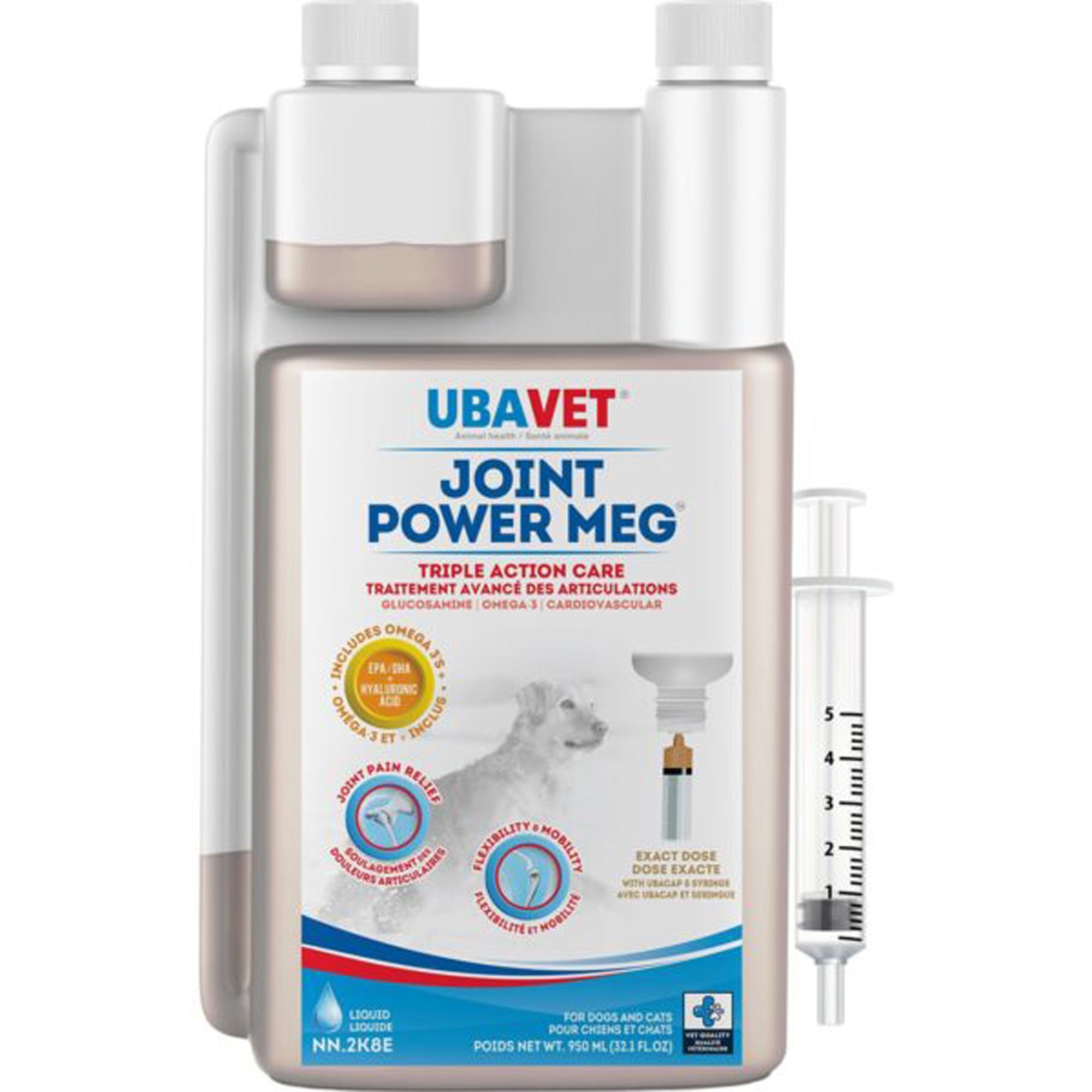 UbaVet Joint Power Meg Glucosamine HCL and Omega - 3 Liquid - Pets Drug Mart