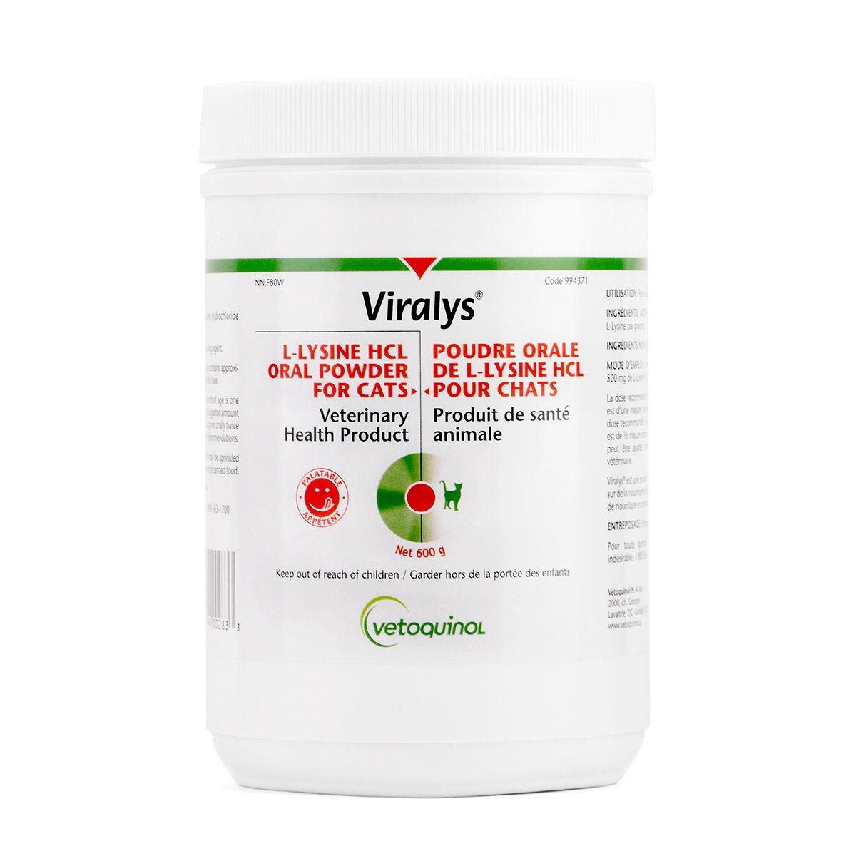 Vetoquinol Viralys L - Lysine HCL Nutritional Supplement Powder - Pets Drug Mart