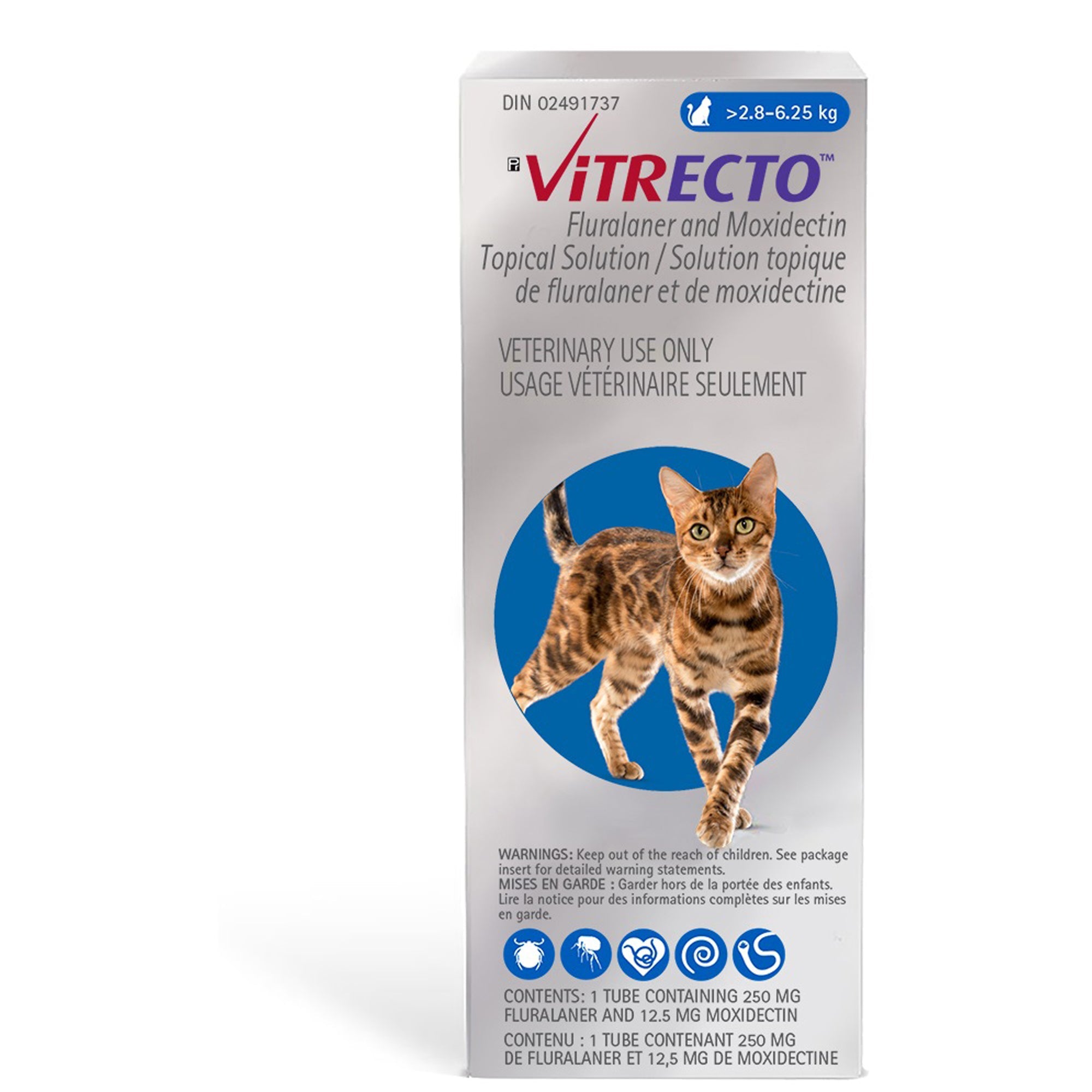 Vitrecto Topical Solution For Cats 2.8 to 6.25 Kg (Dark blue) - Pets Drug Mart