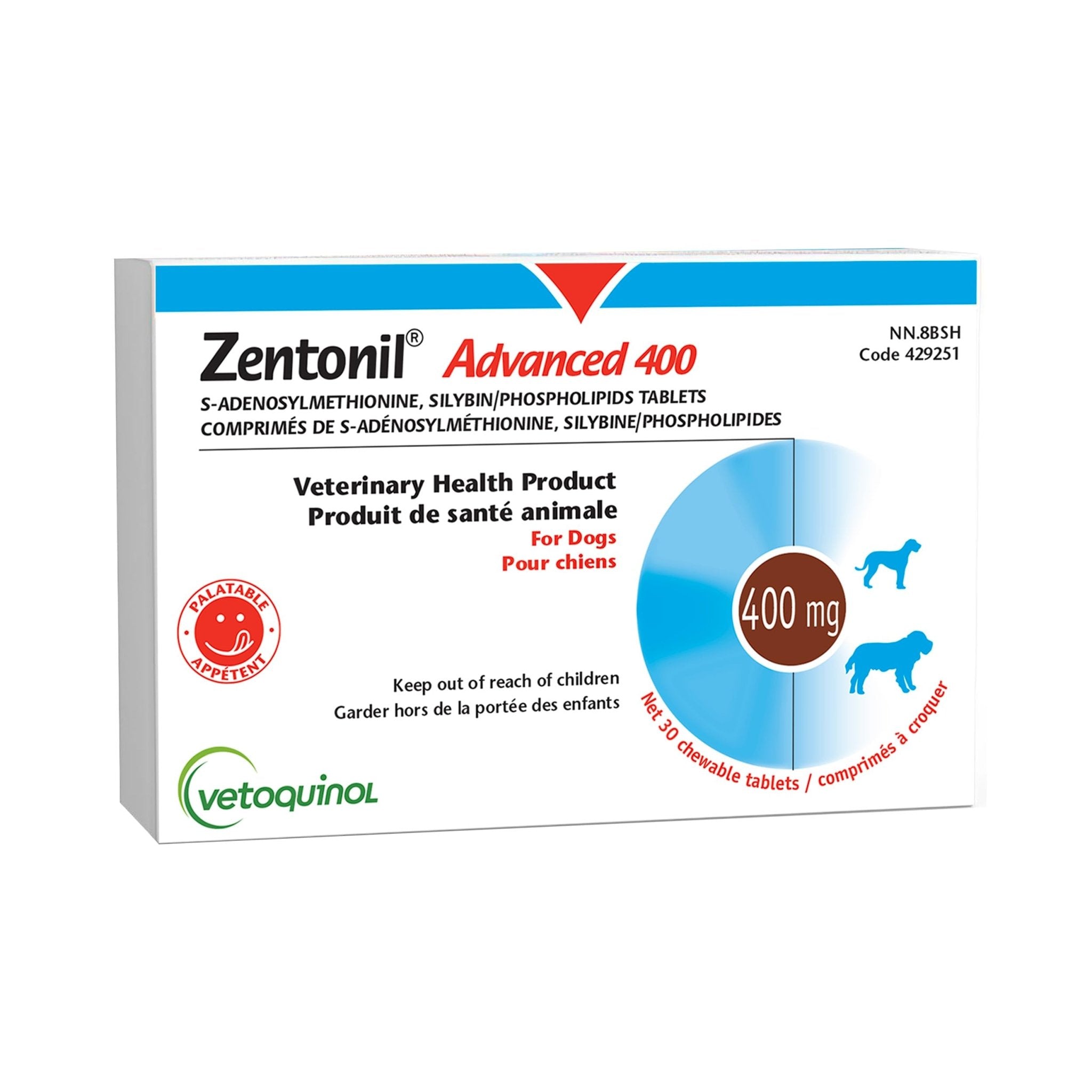 Zentonil Advanced 400 Chewable Tablets For Dogs Over 10 Kg 30 Count - Pets Drug Mart