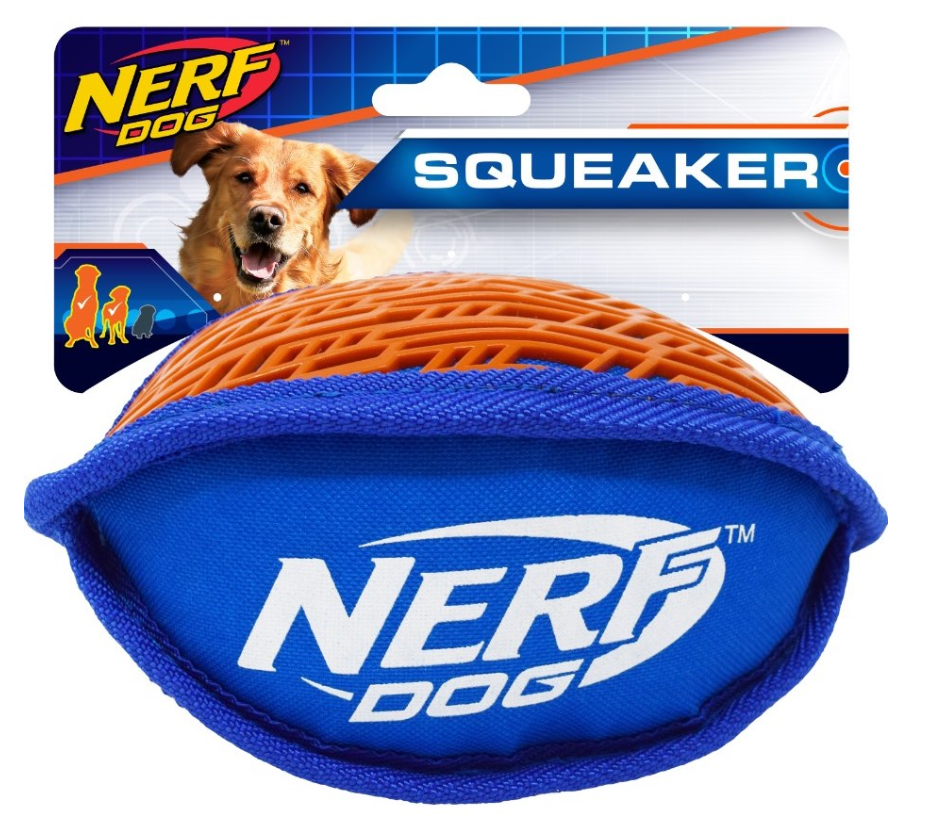 129278_Dogs_Nerf Dog Force Grip Squeaker Football_One Football