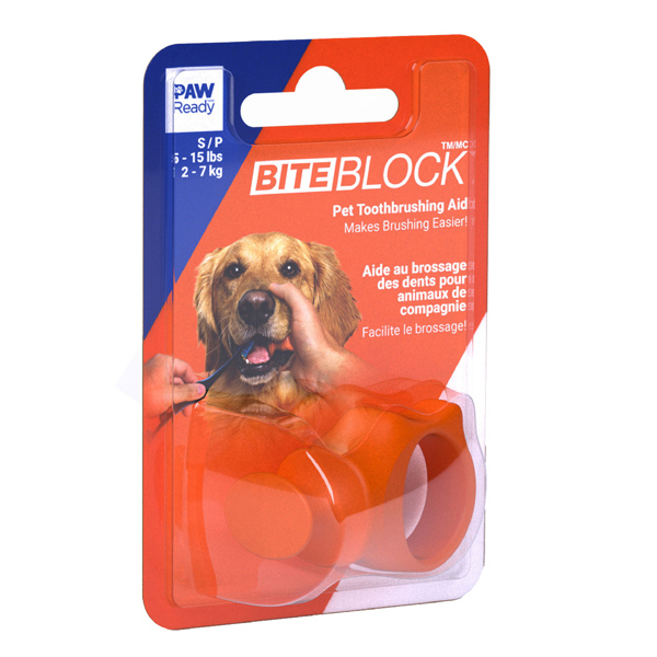 DD1265_Dogs_Paw Ready BiteBlock_Orange, Small