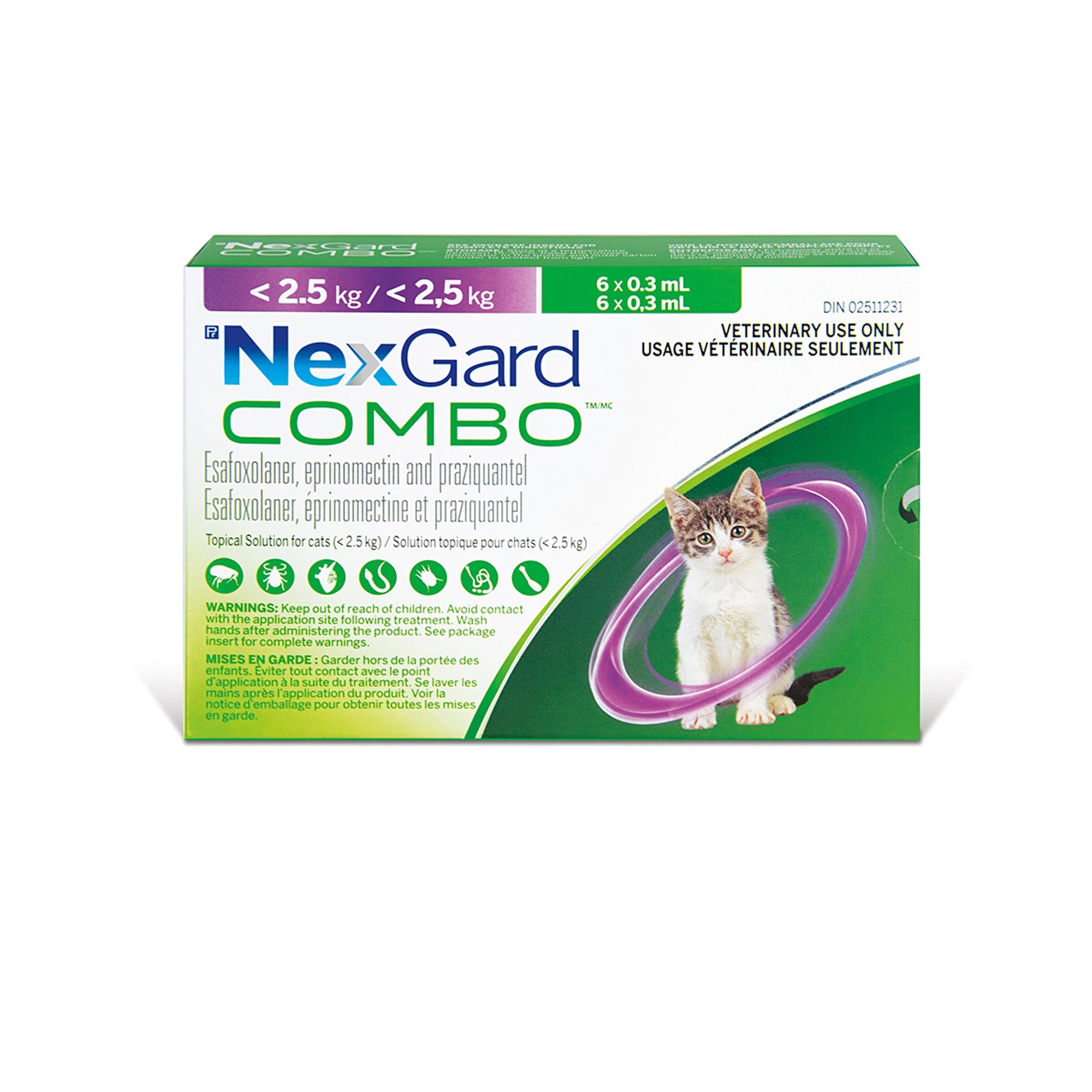NexGard Combo Topical For Cats below 2.5 Kg (Purple)