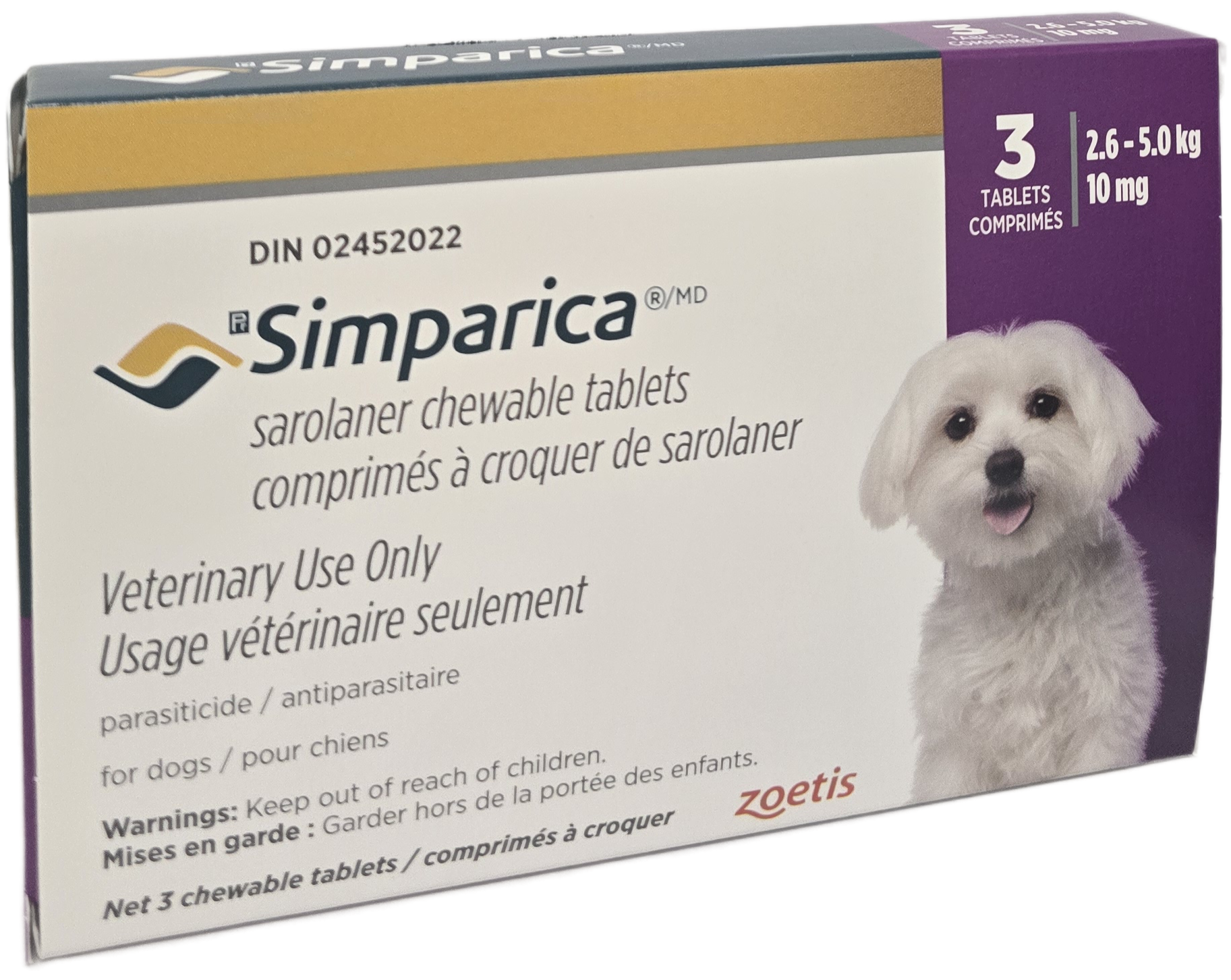 Simparica Chewable Tablet For Dogs 2.6 To 5 Kg (Purple)