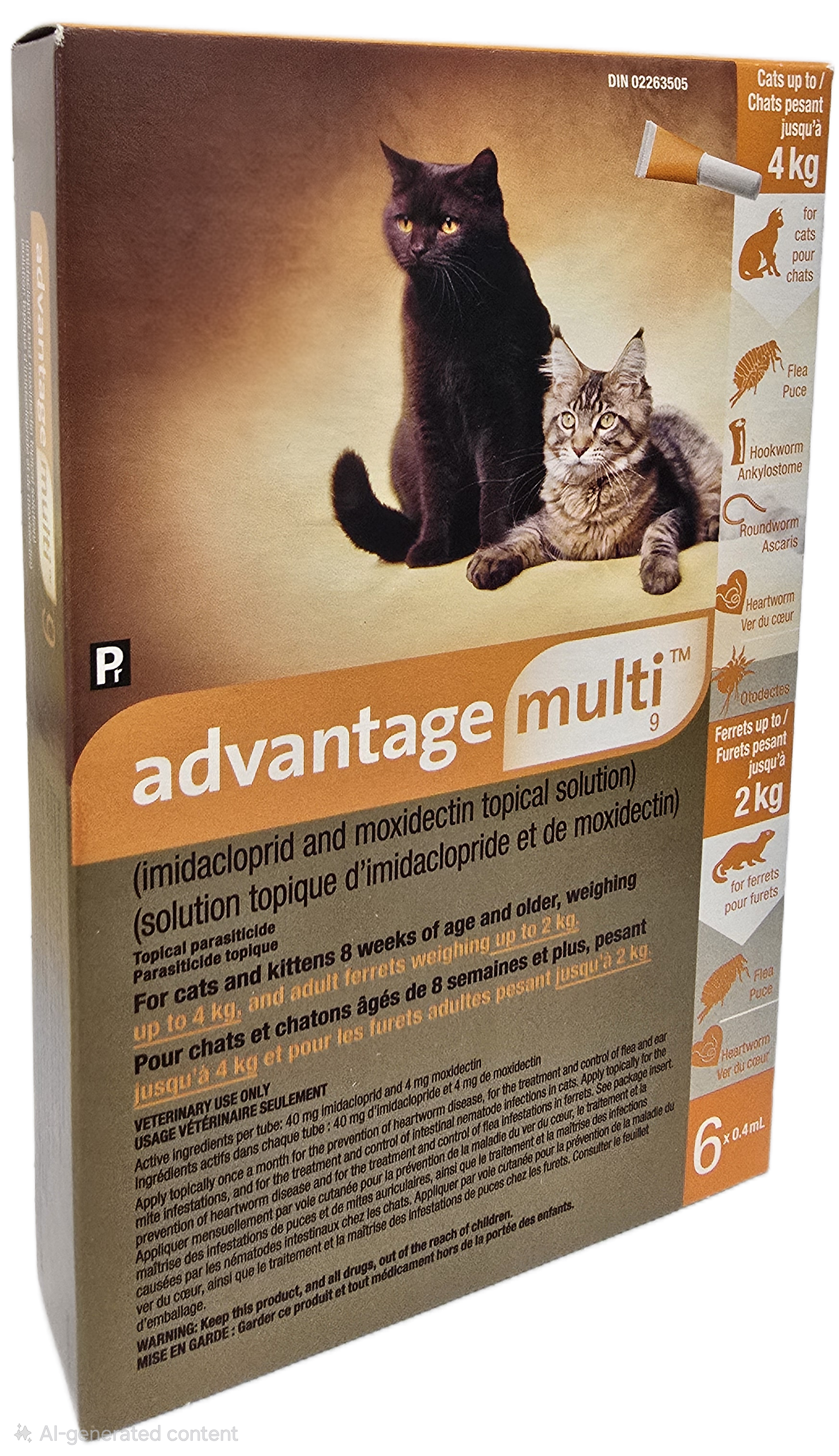 Advantage Multi 9 Topical Solution For Cats Under 4 Kg (Orange) - 1 Dose