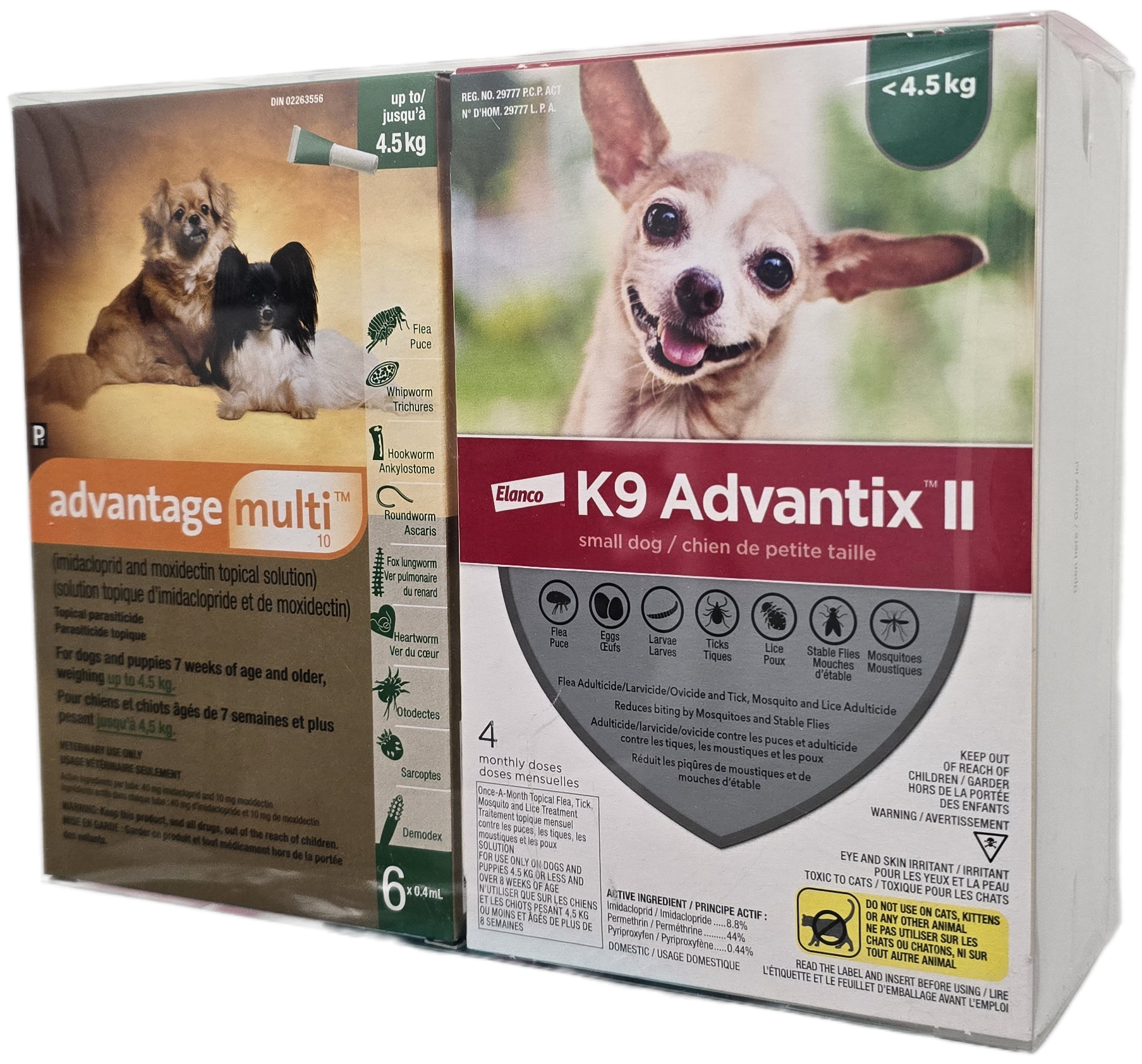 Multi-Duo PLUS Advantage Multi 10 (6 dose) & K9 Advantix II (2 x 4 dose) For Dogs Under 4.5 Kg (Green)