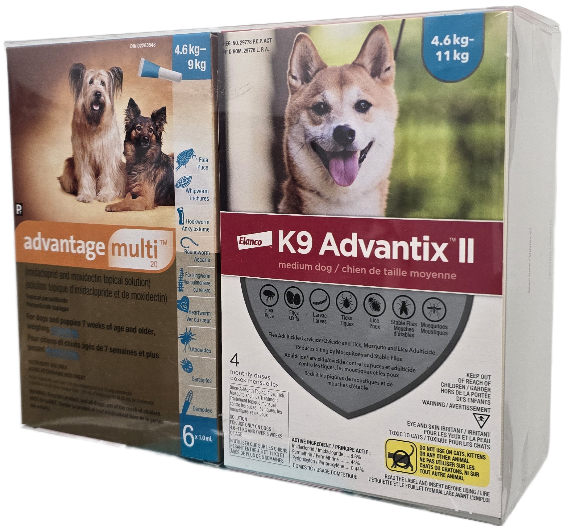 Multi-Duo PLUS Advantage Multi 20 (6 dose) & K9 Advantix II (2 x 4 dose) For Dogs 4.6 To 9 Kg (Aqua)