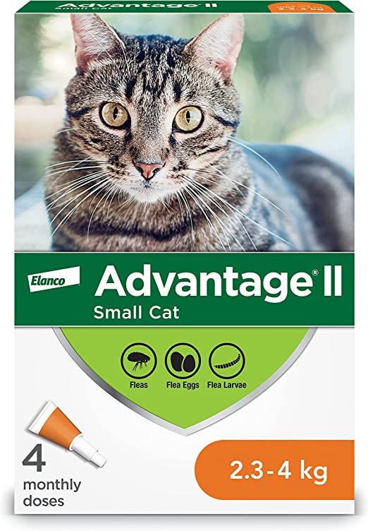 Advantage II Flea Treatment For Cats 2.3 To 4 Kg (Orange) - 4 Dose