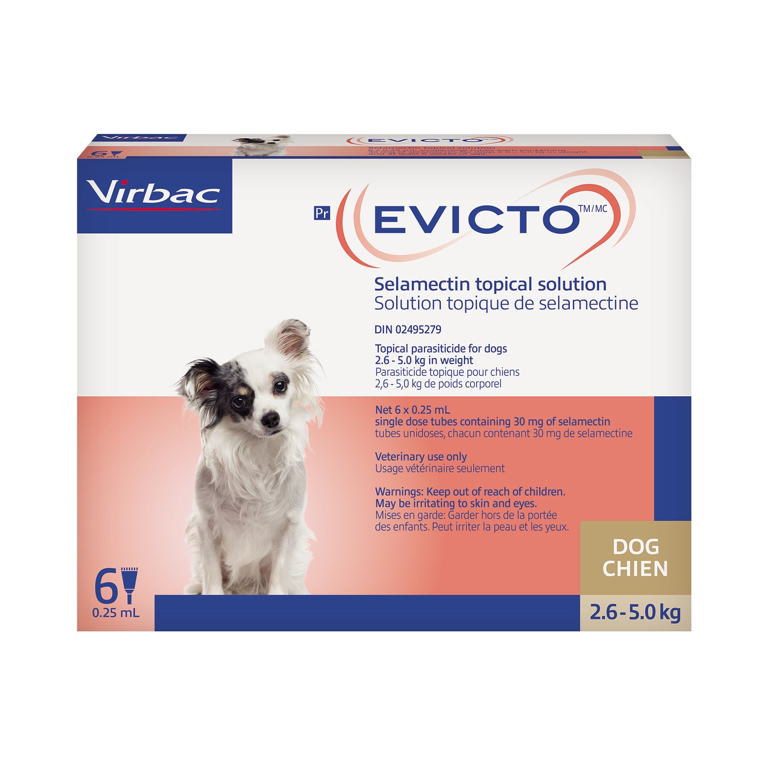 EVICTO Selamectin Topical Solution For Dogs 2.6 To 5.0 Kg (Brown) - 1 Dose