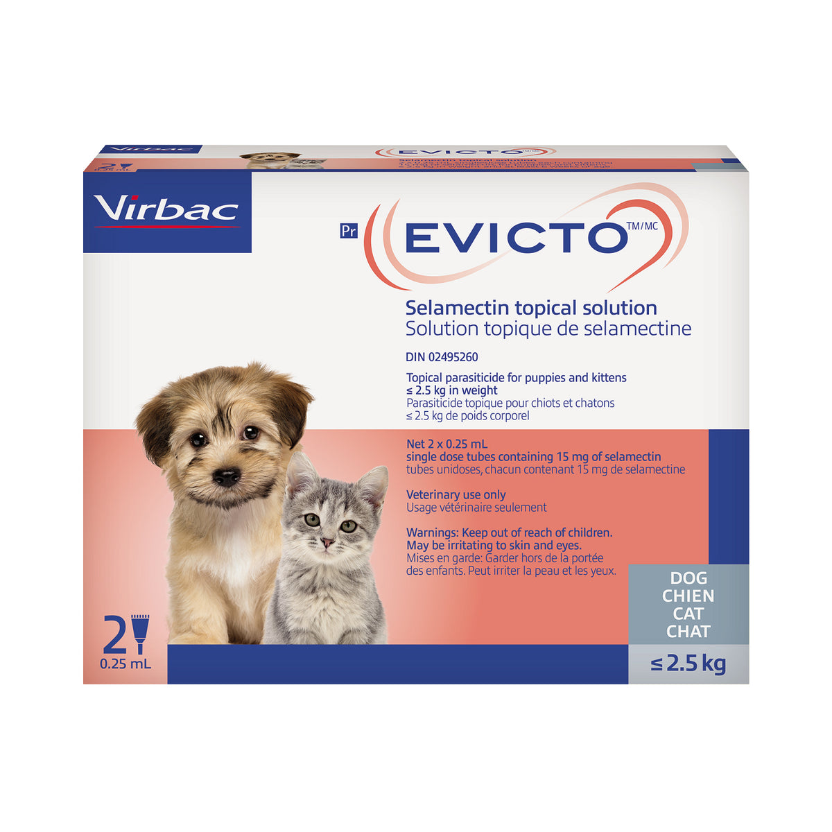 EVICTO Selamectin Topical Solution For Kittens and Puppies Under 2.5 K