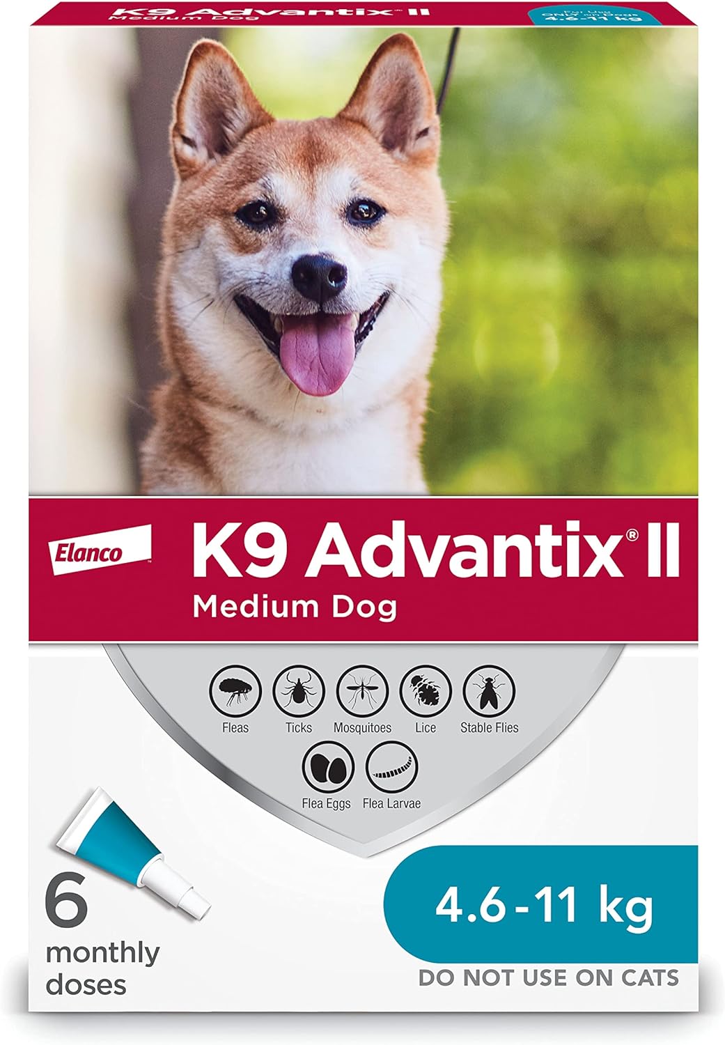 K9 Advantix II Flea & Tick Protection for Dogs 4.6 to 11 Kg (Teal)