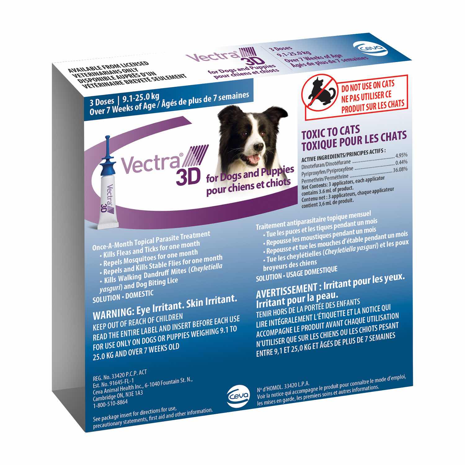 Vectra 3D For Dogs 9.1 To 25 kg (Blue) 3 Dose Pack