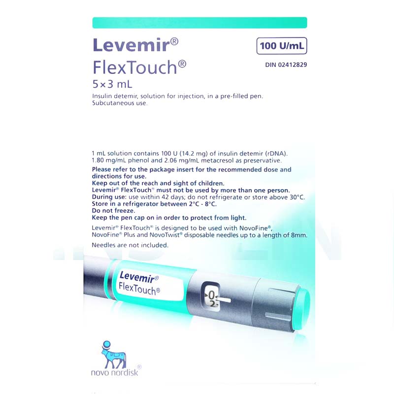 Levemir FlexTouch (insulin detemir) 100 units/mL Pen (3mL each pen - 5 pens per pack) - %Single%