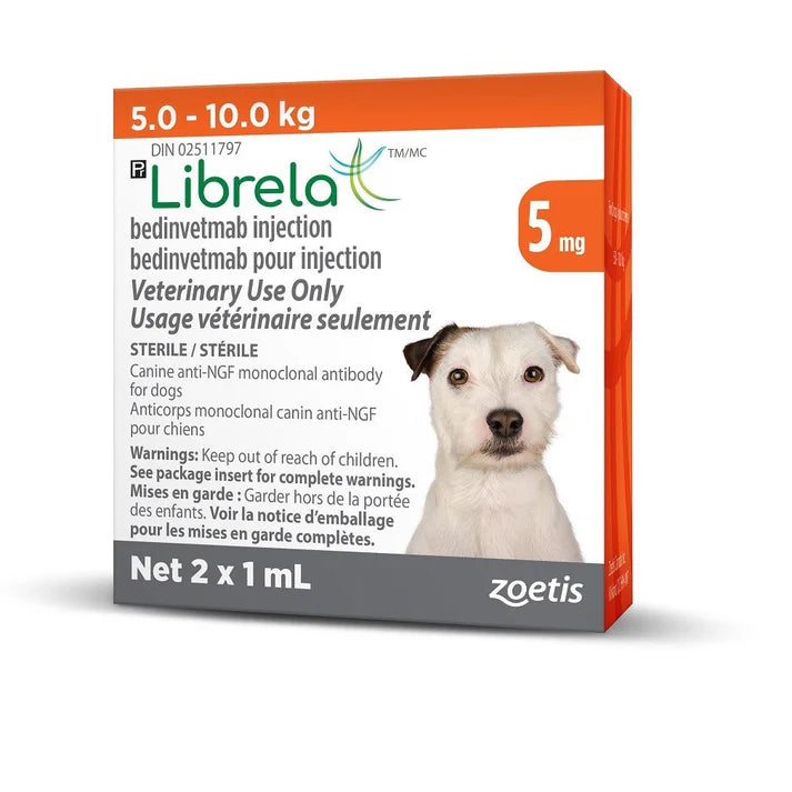 Librela (bedinvetmab) 5 mg/mL Injectable for Dogs 5 to 10 kg (Orange)