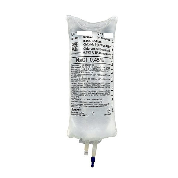 0.45% Sodium Chloride Injection Saline Solution 1000mL
