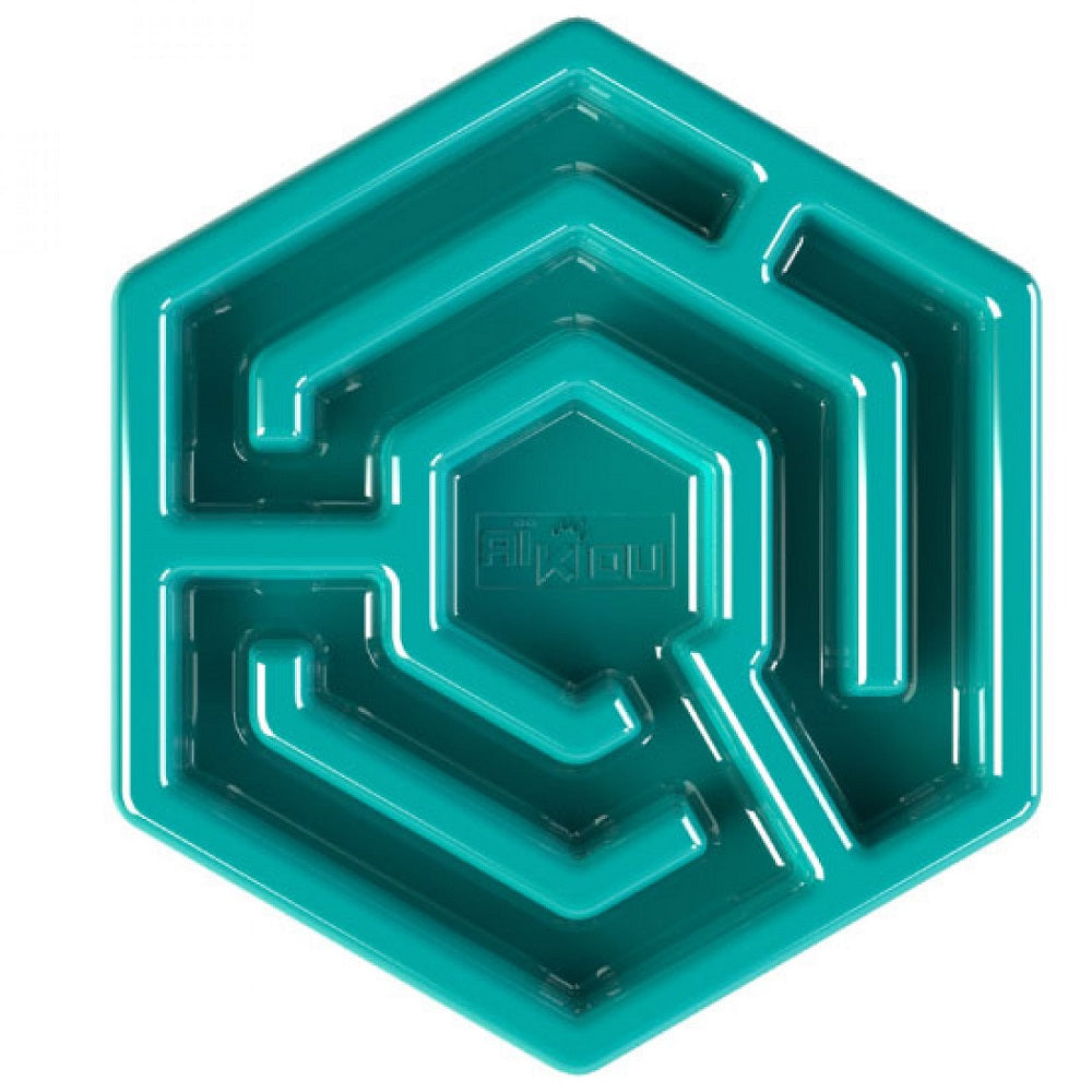 Hexa Slow Feeder Dog Bowl For Dogs - Aqua