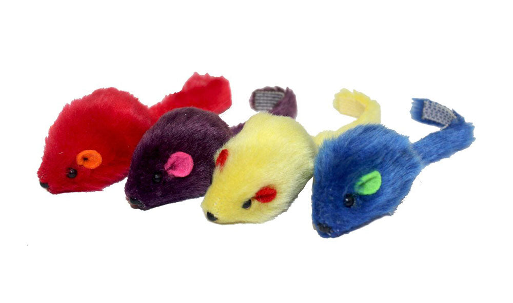 Multipet Multi Coloured Mice For Cats 4 Pack - %Single%