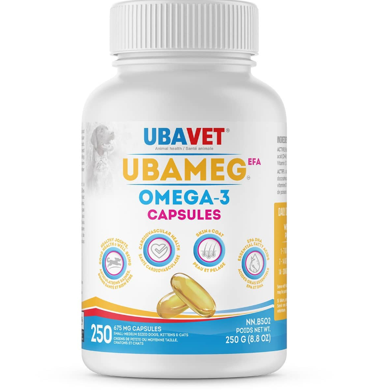 UbaVet UbaMeg EFA 675 mg Omega-3 Fatty Acid Capsules