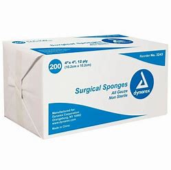 Professional Preference Surgical Sponges 4-Ply (Gauze) 200 Count