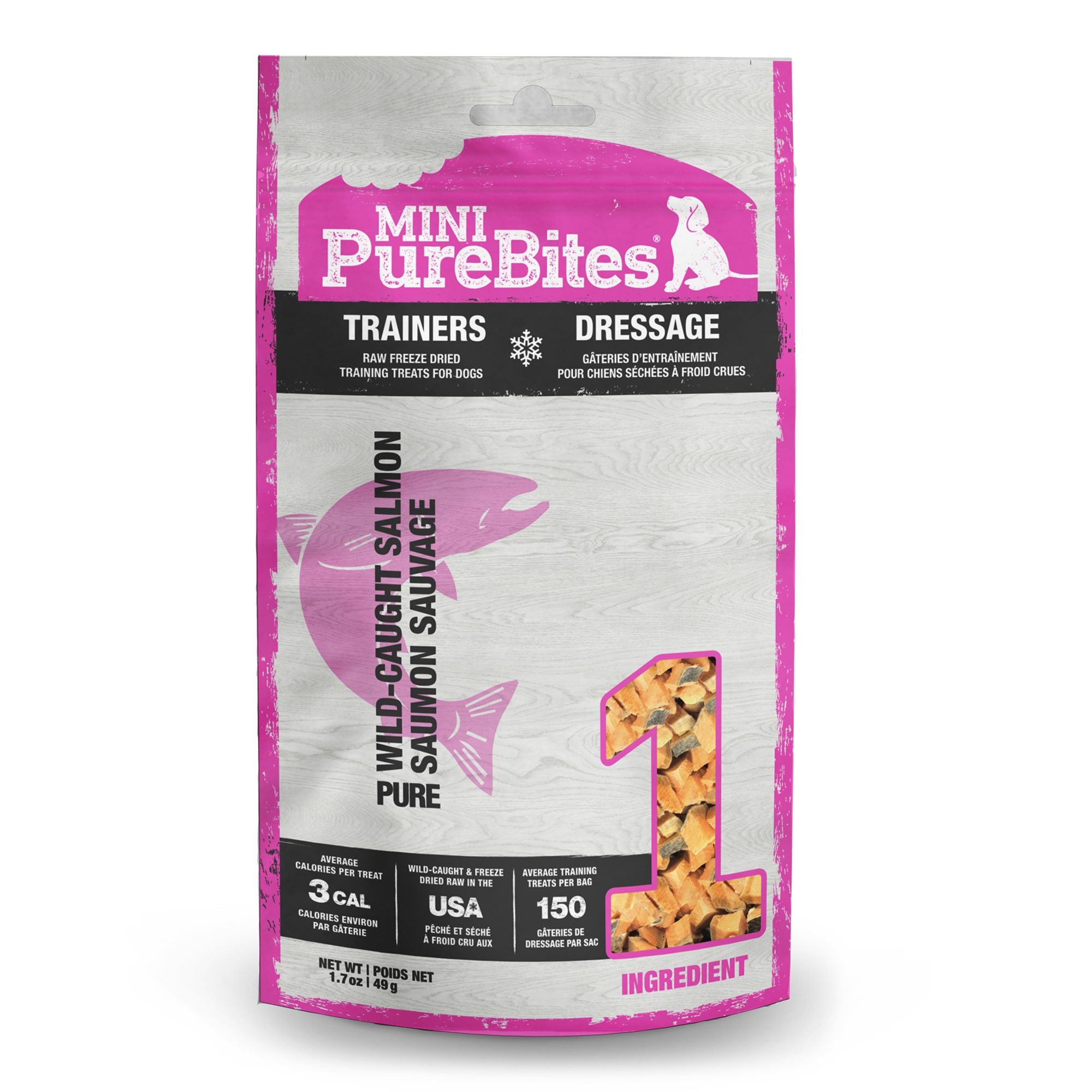 PureBites Mini Freeze Dried Wild-Caught Salmon Trainers Treats For Dogs