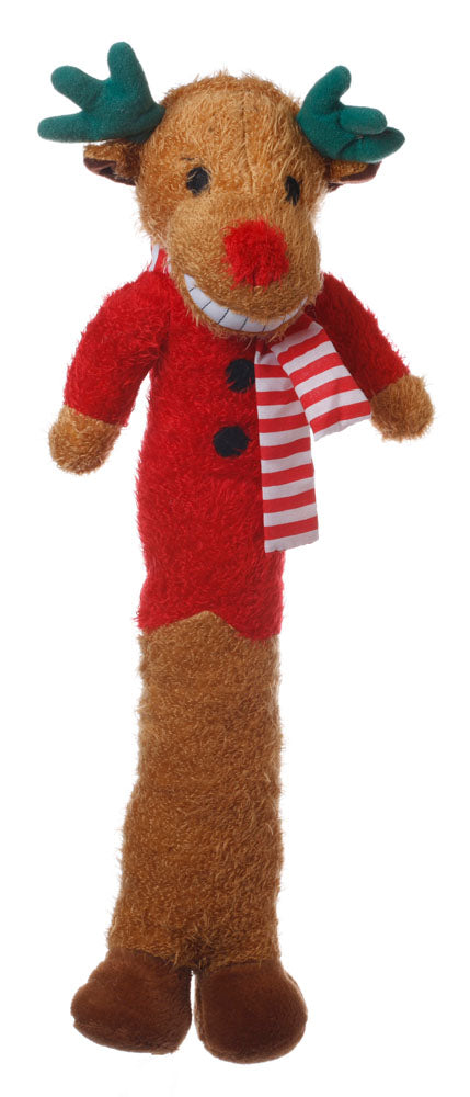 Holiday Loofa Dog Toy Reindeer